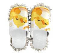ZRWLUCKY Duck Happy Pattern Mop Slippers Shoes for Floor Cleaning Kitchen Dust Mopping Washable Microfiber House Slippers