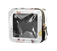 ZRWLUCKY Exquisite Sweet Fairy White Mini Clear Makeup Bag Clear Toiletry Bag with Zipper Small Cosmetic Bag for Purse for Traveling, exquisite sweet Fairy white