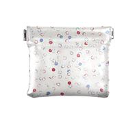 ZRWLUCKY Fashion Red and Blue Dot Women's Small Leather Change Purse Portable Makeup Period Bag for Girls Women Ladies, Multicolor, 4.33"(L) x 3.74"(W) x 0.39"(H), Print