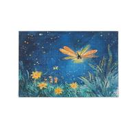 ZRWLUCKY Firefly and Night Blue Wooden Jigsaw Puzzles for Adults, 500 Pieces, 14.9 x 20.5 inches, Puzzle for Family Game Play