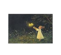 ZRWLUCKY Firefly Lighting and Summer Night Wooden Jigsaw Puzzles for Adults, 1000 Pieces, 19.7 x 29.5 inches, Puzzle for Family Game Play