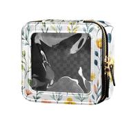 ZRWLUCKY Flowers Bellflower Canna White Waterproof Clear Makeup Bag Toiletry Bags Leather Organizer Bags for Travel, Flowers bellflower Canna white