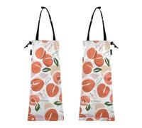 ZRWLUCKY Garbage Bags Car Garbage Bags Set of 2 Garbage Bags Small Waste Bag Car Trash Can Peach Apricot, Peaches Apricots, 8.7 x 19.3 - 2 Pack, Modern, peaches apricots, 8.7 x 19.3 - 2 Pack, modern