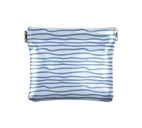 ZRWLUCKY Geo Painted Blue Stripe Women's Leather Coin Purse Waterproof Cosmetic Bags for Purse for Woman Girl, Multicolor, 4.33"(L) x 3.74"(W) x 0.39"(H), Print