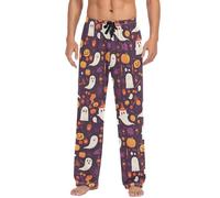 ZRWLUCKY Halloween Ghosts Pumpkins Men'S Pajama Bottoms Lightweight Mens Pj Pants Lightweight with pockets for Adult Christmas Gifts Large