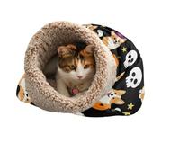 ZRWLUCKY Halloween Pumpkin Sleeping Bag for Cat for Indoor Puppy and Cats Kitten's Hideaways Cold Weather Comfortable Washable