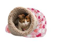 ZRWLUCKY Light Heart Gradient Bed Bag for Cat for Indoor Cats or Small Dogs Pet Mat Pad Sack Cold Weather Comfortable Cozy Semienclosed