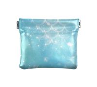 ZRWLUCKY Mermaid Scale Cyan Peral Blue Ladies Small Leather Bag Cute Change Organization Bags for Women, Mermaid Scale Cyan Peral Blue, 12cm(L) x 10cm(W) x 0.39"(H), Print, Mermaid ladder cyan peral