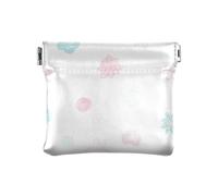 ZRWLUCKY Nature Freshness Flowers White PU Leather Small Coin Cute Change Holder Card Organizer for Girls Women Ladies, Multicolor, 4.33"(L) x 3.74"(W) x 0.39"(H), Print