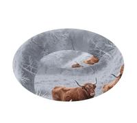 ZRWLUCKY Pet Cat Beds Calming Anti Anxiety fluffier Kitten Beds for Medium Size Pets Sleeping Snowy Cow Landscape