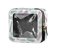 ZRWLUCKY Present, Small Transparent Cosmetic Bag for Toiletry Bag with Zipper, Makeup Organizer for Flying, Available, Presence, presence