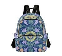 ZRWLUCKY Print Backpack Travel-Friendly Quilted Backpack School for Ladies, William Morris, M, Casual
