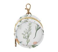 ZRWLUCKY Spring Flowers Lily Daisy Succulent Plants White Baby Boy Pacifier Case with Zipper and Clip Change Purse Key Holder, Everything Storage pouching