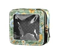 ZRWLUCKY Spring Pansy Carnation Green Cute Makeup Bag Clear Waterproof Travel Toiletry Bag Nail Polish Organizer Bag for Women, spring Pansy Carnation Green