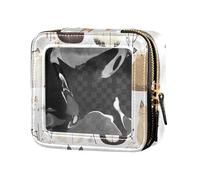 ZRWLUCKY Sweet Cats White Clear Small Makeup Bag for Purse Travel Toiletry Bag Mini Makeup Containers for Flying, Sweet cats white