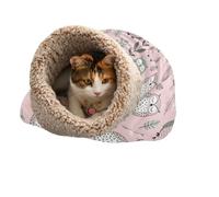 ZRWLUCKY Teal Owl Sleeping Bag for Cat for Indoor Puppy and Cats Kitten's Hideaways Cold Weather Comfortable Washable