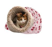 ZRWLUCKY Tiny Heart Dot Cat Bed Sleeping Bags for Cats Kittens' Sack Cold Weather Soft Plush Self-Warming