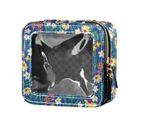 ZRWLUCKY Toiletry Bag Blue Transparent Flowers Meadow Spring Summer Small Toiletry Bag Organizer Travel Flower Spring Summer Meadow Flowers Blue,Blooming Spring Summer Meadow Flowers Blue, Blooming