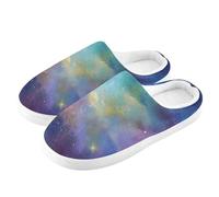 ZRWLUCKY Vibrant Cosmic Dreamscape Men's Womens House Slipper with Memory Foam Soft Fuzzy Slipper Warm Winter Cozy Slippers for Home Outdoor