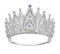 ZRxmNoTh Crown,King Crown,Tiara,Crowns for Women,Princess Crown, Royal Queen Miss Universe Adjustable Wedding Crown for Women Crystal Banquet Tiaras Hair Jewelry Accessories(Silver AB Color)