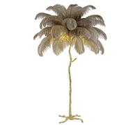 ZRYBH Floor Lamps for Living Room, Modern Luxury Real Ostrich Resin Feather Floor Lamp, Romantic Princess Bedroom Standing Lamp for Bedroom/Dining Room/Living Room with E14 Bulb (Brown 110 * 170CM)