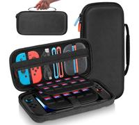 ZRZLMVP Carry Case for Nintendo Switch 2 (2025) with 20 Game Cards, Black | Large Capacity, Hard Shell, Slim Protective Portable Travel Carrying Case for 2025 Nintendo Switch 2 and Accessories, Black