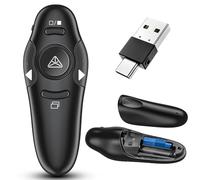 ZRZLMVP Presentation Clicker, 2-in-1 USB Type-C PowerPoint Clicker Presentation Pointer, 2.4GHz Wireless Presenter Clicker Remote, PPT Pointer Clicker Slide Advancer for Mac, PC, Laptop
