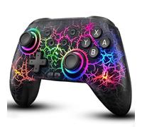 ZRZLMVP Switch Controller, Wireless Switch Pro Controllers Compatible with Switch/OLED/Lite/Switch 2, 1000mAh Rechargeable Switch Remote Controllers with 9 Colors LED, Wake Up, Turbo, Vibration