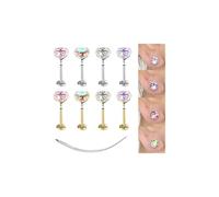 ZS 1 Pair 16G/18G G23 Titanium Big CZ Cartilage Earrings Helix Piercing Jewellery Internally Threaded Ear Labret Conch Tragus Piercing (Silver, AB White CZ, 16g, L:6mm, CZ:6mm)