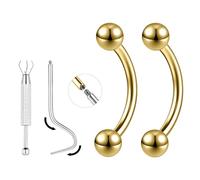 ZS 1 Pair 16G/18G Titanium Curved Straight Barbell - Tiny Eyebrow Piercing Jewelry Tongue Lip Nipple Rook Ear Rings for Women Men 6mm/8mm/10mm/12mm, 18g, Length:12mm, Titanium, no gemstone