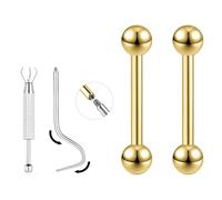 ZS 1 Pair 16G/18G Titanium Curved Straight Barbell - Tiny Eyebrow Piercing Jewelry Tongue Lip Nipple Rook Ear Rings for Women Men 6mm/8mm/10mm/12mm, 18g, Length:8mm, Titanium, no gemstone