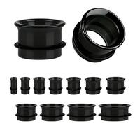 ZS 1 Pair Glass Ear Gauges | Hypoallergenic Single Flare Ear Tunnels | Lightweight Ear Stretchers Piercing Jewelry with O-Rings | Sizes 2G to 1 Inch, 0g(8mm), Glass, no gemstone