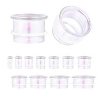 ZS 1 Pair Glass Ear Gauges | Hypoallergenic Single Flare Ear Tunnels | Lightweight Ear Stretchers Piercing Jewelry with O-Rings | Sizes 2G to 1 Inch, 5/8"(16mm), Glass, no gemstone