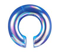 ZS 1 Piece 0G 00G 1/2” Glass Nose Rings Septum Ring, C Shape Horseshoe Nose Ring Horseshoe Earrings Hoop Body Piercing Jewelry For Women Men (Blue,00g(10mm))