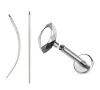 ZS 1 Piece ASTM F136 Titanium Lip Stud Solid Ashely Monroe Labret Jewelry, 16G Internally Threaded Tragus Helix Conch Cartilage Daith Earring Flat Back Stud Earring for Women Men (Diamond, 8mm)