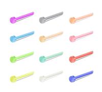 ZS 12pcs 20G Colorful Bioflex Flexible Nose Retainer Rings, Bioplastic Bendable Clear Nose Studs Nostril Piercing Jewelry for Women Men (Nose Bone, Flatll)