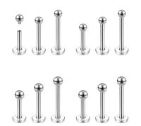 ZS 16G/18G Spike Lip Rings Cartilage Tragus Helix Piercing, Stainless Steel Spike Stud Earrings Internal Thread Snake Bite Piercing Jewelry for Women Men, 16g,6/8/10mm, Stainless Steel, no gemstone