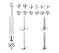 ZS 16G G23 Titanium Ear Piercing Set for Women Men- Internally Threaded 6mm Studs Earrings/8mm Horseshoe Hoops with CZ for Hypoallergenic Cartilage, Tragus, Helix, Conch, Daith, Titanium, cubic