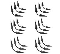 ZS 18Pcs 16G Spike Eyebrow Piercing Jewellry, Curved Barbell Vertical Labret Lip Rings, Spike Tragus Helix Earrings Rook Nose Bridge Rings for Women Men (Black,Curved)
