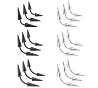 ZS 18Pcs 16G Spike Eyebrow Piercing Jewellry, Curved Barbell Vertical Labret Lip Rings, Spike Tragus Helix Earrings Rook Nose Bridge Rings for Women Men (Black+Sliver,Curved)