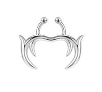 ZS 1PC Fake Septum Nose Ring Hoop, Non Pierced Nose Cuffs Faux Clicker Hanger, Nose Septum Ring Clip On Body Piercing Jewelry for Men Women, gold-plated-copper, no gemstone