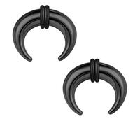 ZS 2Pcs Pincher Tapers Septum Rings, 2G 4G 6G 8G 10G 14G 16G Buffalo Horseshoe Stretcher Expander Piercing for Stretching Pierced Nose Ear Gauge, Stainless Steel, no gemstone