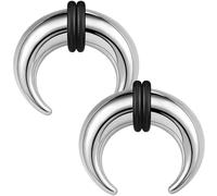 ZS 2Pcs Pincher Tapers Septum Rings, 2G 4G 6G 8G 10G 14G 16G Buffalo Horseshoe Stretcher Expander Piercing for Stretching Pierced Nose Ear Gauge (00g,25mm)