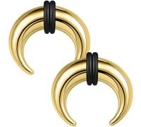 ZS 2Pcs Pincher Tapers Septum Rings, 2G 4G 6G 8G 10G 14G 16G Buffalo Horseshoe Stretcher Expander Piercing for Stretching Pierced Nose Ear Gauge, Stainless Steel, no gemstone