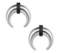 ZS 2Pcs Pincher Tapers Septum Rings, 2G 4G 6G 8G 10G 14G 16G Buffalo Horseshoe Stretcher Expander Piercing for Stretching Pierced Nose Ear Gauge, Stainless Steel, no gemstone