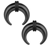 ZS 2Pcs Pincher Tapers Septum Rings, 2G 4G 6G 8G 10G 14G 16G Buffalo Horseshoe Stretcher Expander Piercing for Stretching Pierced Nose Ear Gauge (2g,18mm)