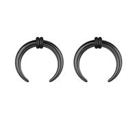 ZS 2Pcs Pincher Tapers Septum Rings, 2G 4G 6G 8G 10G 14G 16G Buffalo Horseshoe Stretcher Expander Piercing for Stretching Pierced Nose Ear Gauge, Stainless Steel, no gemstone