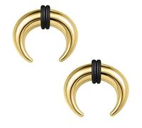 ZS 2Pcs Pincher Tapers Septum Rings, 2G 4G 6G 8G 10G 14G 16G Buffalo Horseshoe Stretcher Expander Piercing for Stretching Pierced Nose Ear Gauge (6g,15mm)