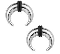 ZS 2Pcs Pincher Tapers Septum Rings, 2G 4G 6G 8G 10G 14G 16G Buffalo Horseshoe Stretcher Expander Piercing for Stretching Pierced Nose Ear Gauge, Stainless Steel, no gemstone