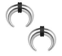 ZS 2Pcs Pincher Tapers Septum Rings, 2G 4G 6G 8G 10G 14G 16G Buffalo Horseshoe Stretcher Expander Piercing for Stretching Pierced Nose Ear Gauge, Stainless Steel, no gemstone